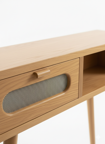 ⚡ HarmatJaggi Modern Handcrafted Wooden Console Table with Hidden Wireless Charge